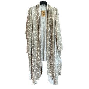 A Rare Bird Open Front Kimono Duster Women's One Size (2x/3X) Polka Dots Boho